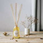 winter diffuser on rustic table with grey background