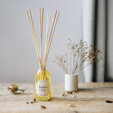 winter diffuser on rustic table with grey background