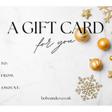  Festive E Gift Card Voucher with gold baubles