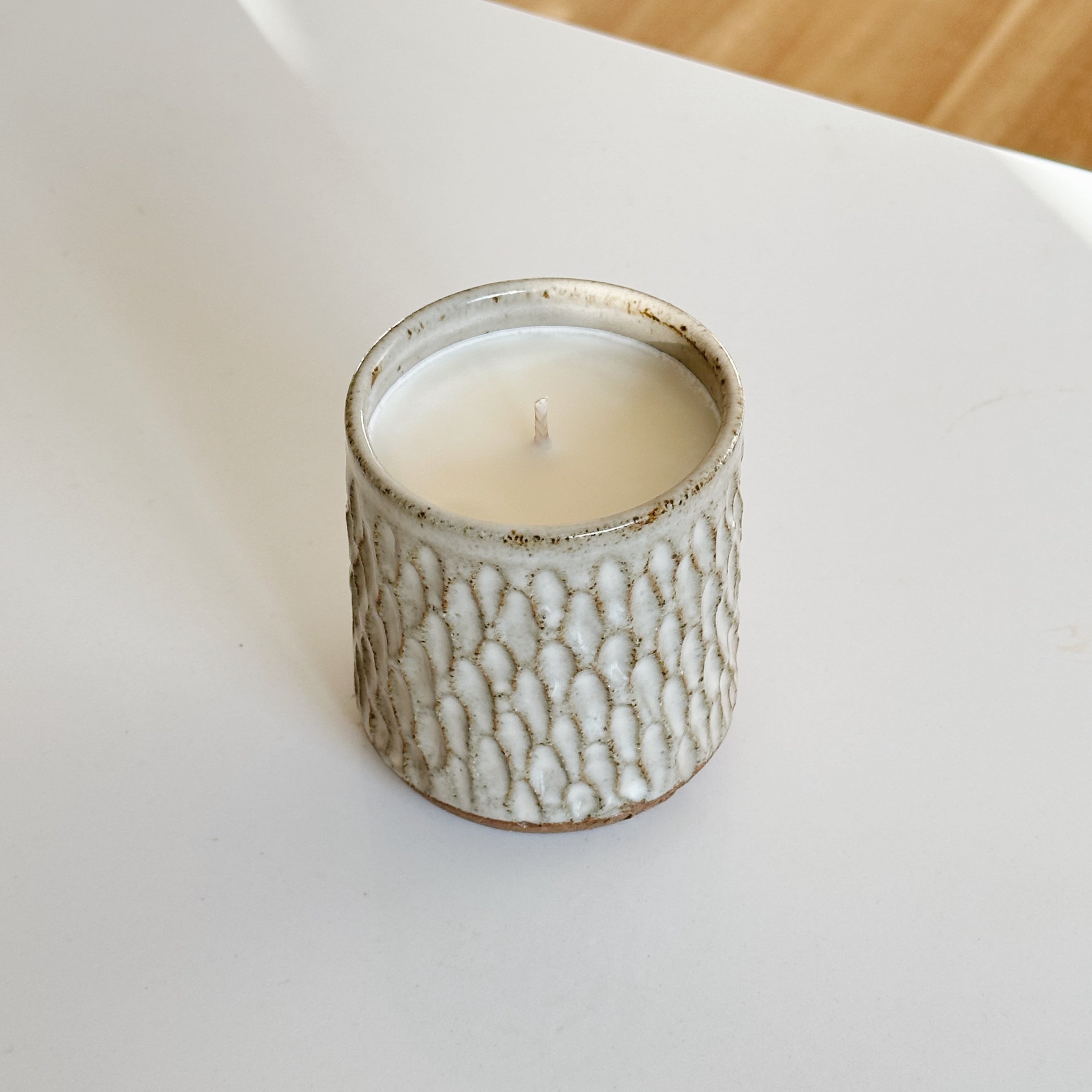 Handmade ceramic candle pot