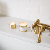 Christmas Orange Spice Large and Small Gold Tin Candles Bundle